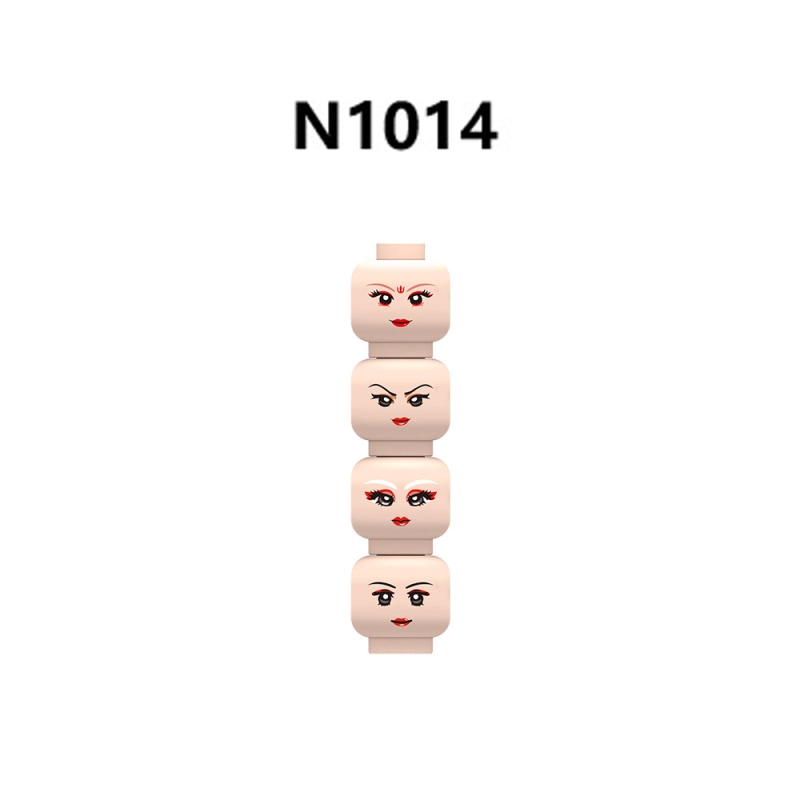 N1012-1017 MOC City Minifigs Girls Face Emotion Head Body Parts Building Blocks Soldiers Expression Accessories DIY Bricks Model Toys