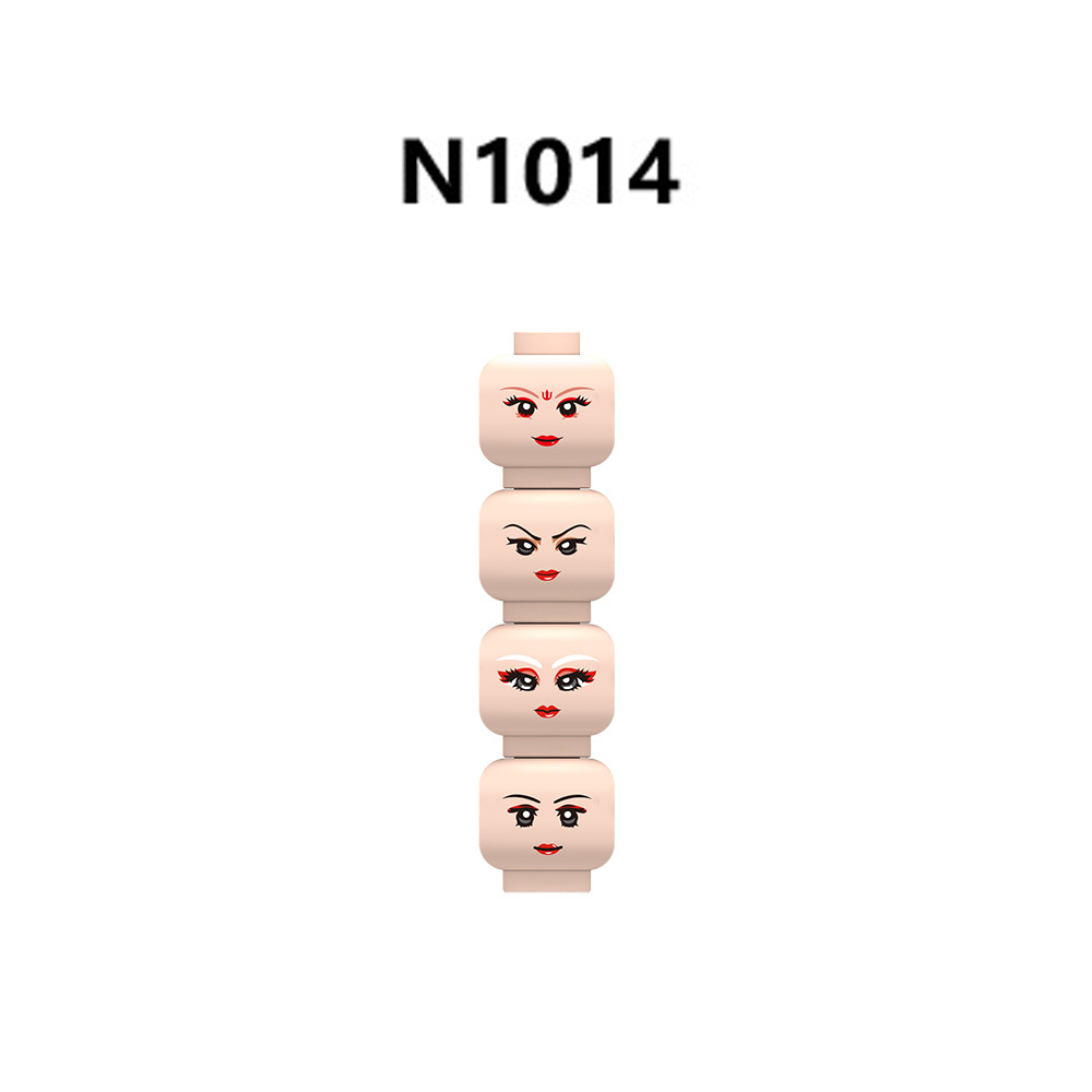 N1012-1017 MOC City Minifigs Girls Face Emotion Head Body Parts Building Blocks Soldiers Expression Accessories DIY Bricks Model Toys