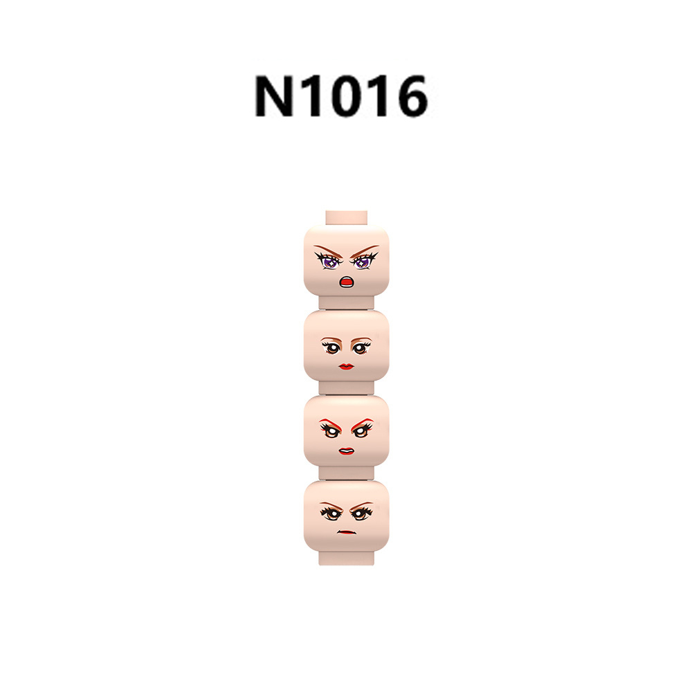 N1012-1017 MOC City Minifigs Girls Face Emotion Head Body Parts Building Blocks Soldiers Expression Accessories DIY Bricks Model Toys