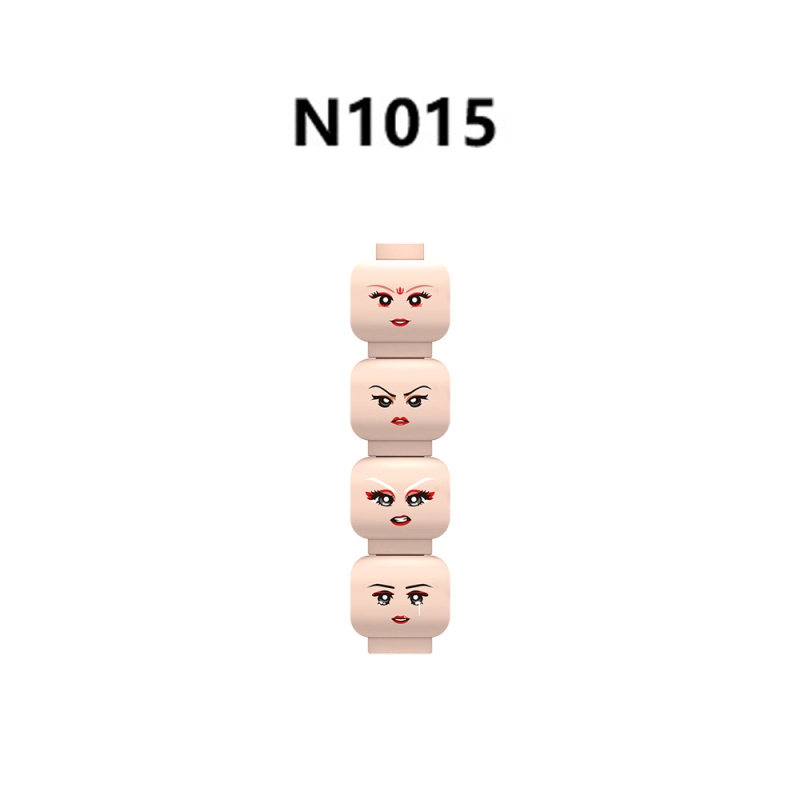 N1012-1017 MOC City Minifigs Girls Face Emotion Head Body Parts Building Blocks Soldiers Expression Accessories DIY Bricks Model Toys