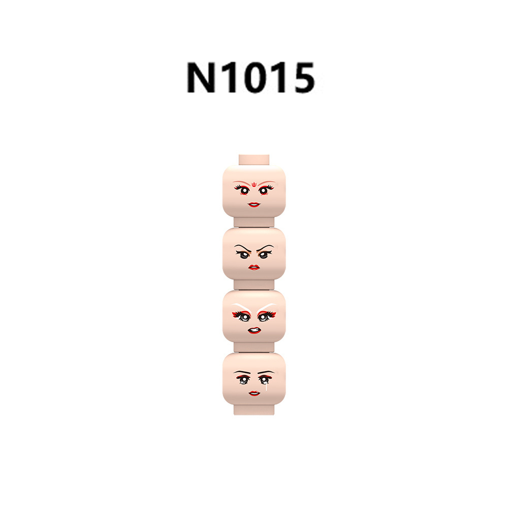 N1012-1017 MOC City Minifigs Girls Face Emotion Head Body Parts Building Blocks Soldiers Expression Accessories DIY Bricks Model Toys