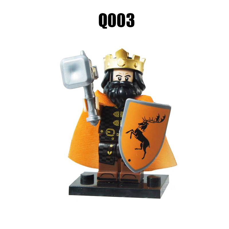 Medieval Knights Pouki Rider Army Minifigs Building Blocks Queen Weapon Soldiers Red Lion Legion Shield Model Children Toys Gifts