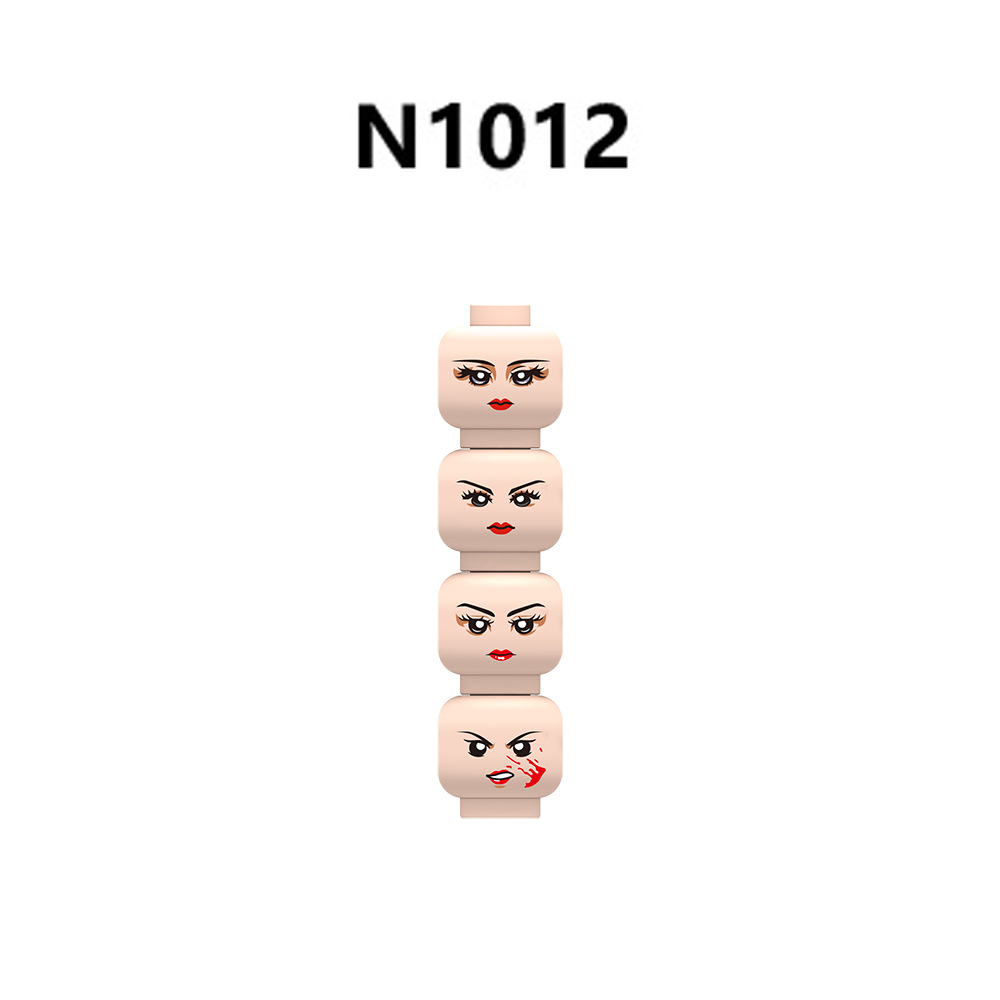 N1012-1017 MOC City Minifigs Girls Face Emotion Head Body Parts Building Blocks Soldiers Expression Accessories DIY Bricks Model Toys
