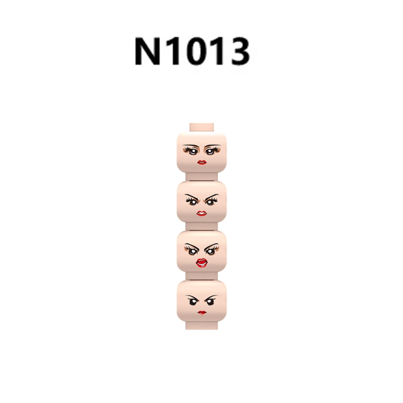 N1012-1017 MOC City Minifigs Girls Face Emotion Head Body Parts Building Blocks Soldiers Expression Accessories DIY Bricks Model Toys