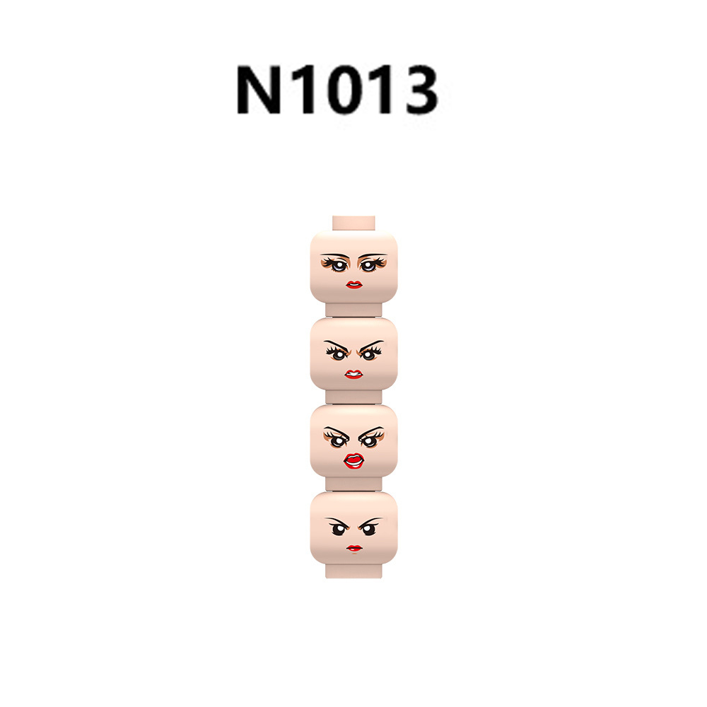 N1012-1017 MOC City Minifigs Girls Face Emotion Head Body Parts Building Blocks Soldiers Expression Accessories DIY Bricks Model Toys