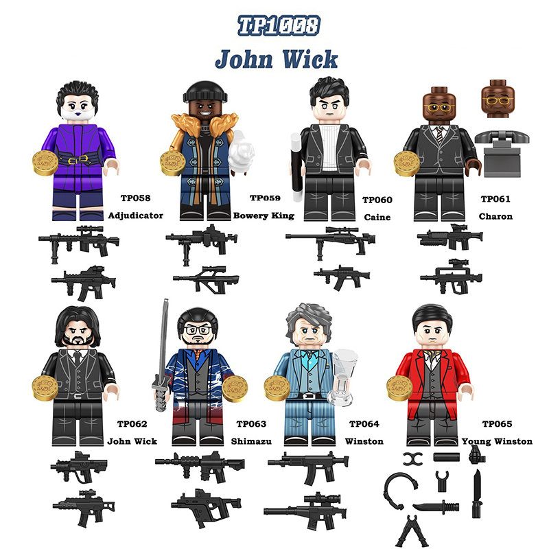 TP1008 Movie Chase John Wick Minifigs Kill Building Blocks Winston Shimazu Action Figures Cartoon Children Gifts Collection Toys