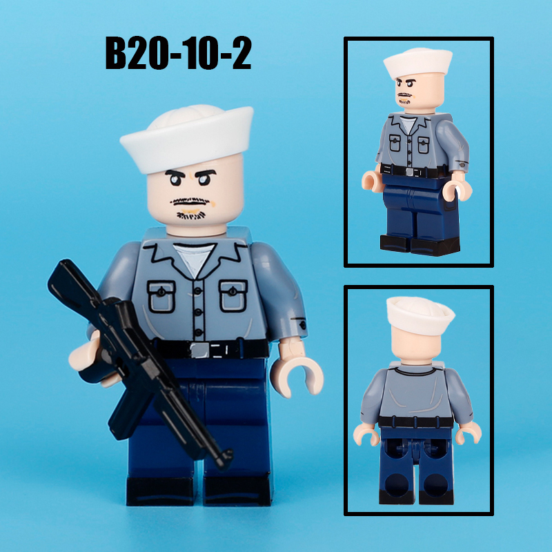 WW2 Military American Petty Officer Class Action Figures Soliders Building Blocks Navy Corporal Army Minifigs Children Gifts Toys