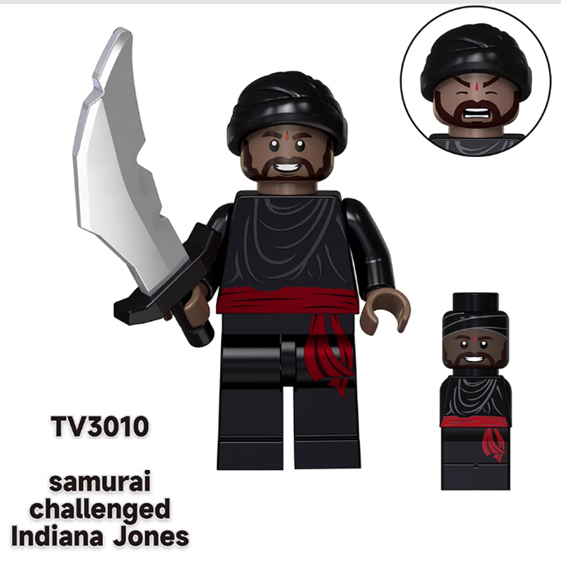 TV6301 American Action Movies Raiders of The Lost Ark Minifigs Building Blocks Indiana Jones Belloq Nazi Spy Helmet Army Toy Boy