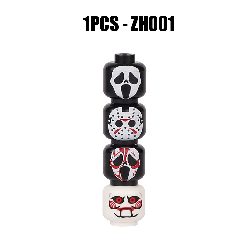 ZH001-004 MOC City Minifigures Joker Series Face Emotion Head Body Building Blocks Soldiers Figures Expression Accessories DIY Toys