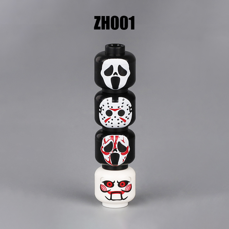 ZH001-004 MOC City Minifigures Joker Series Face Emotion Head Body Building Blocks Soldiers Figures Expression Accessories DIY Toys