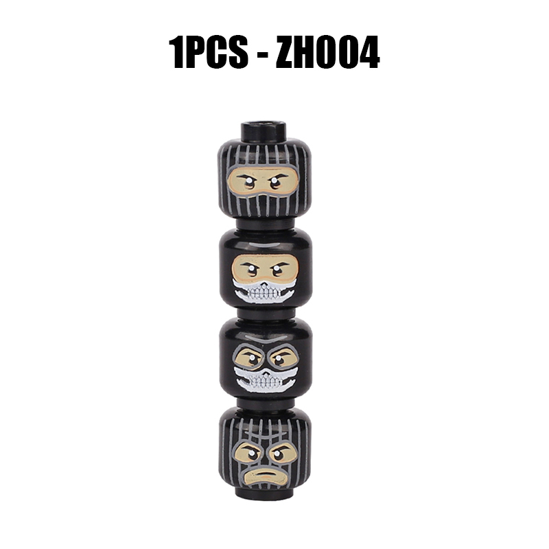ZH001-004 MOC City Minifigures Joker Series Face Emotion Head Body Building Blocks Soldiers Figures Expression Accessories DIY Toys