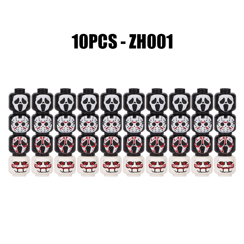 ZH001-004 MOC City Minifigures Joker Series Face Emotion Head Body Building Blocks Soldiers Figures Expression Accessories DIY Toys