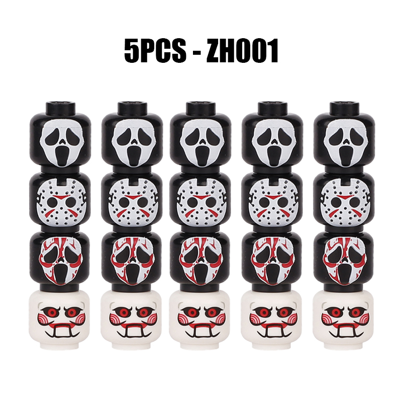 ZH001-004 MOC City Minifigures Joker Series Face Emotion Head Body Building Blocks Soldiers Figures Expression Accessories DIY Toys