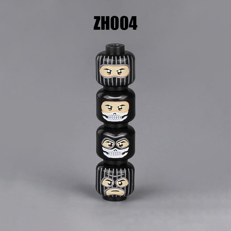 ZH001-004 MOC City Minifigures Joker Series Face Emotion Head Body Building Blocks Soldiers Figures Expression Accessories DIY Toys