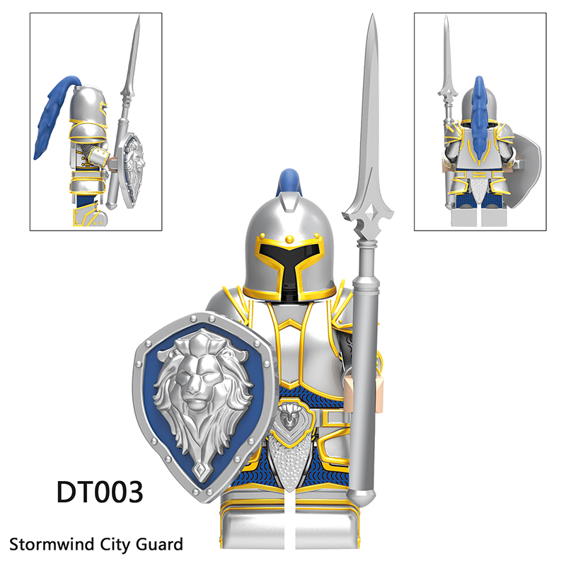 DT8902 Medieval Soldiers Military Building Blocks Stormwind City Guard War Shield Action Figures Mini Building Toy Children Gifts