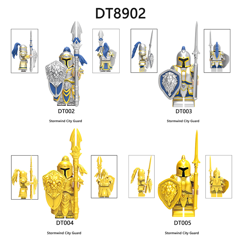DT8902 Medieval Soldiers Military Building Blocks Stormwind City Guard War Shield Action Figures Mini Building Toy Children Gifts