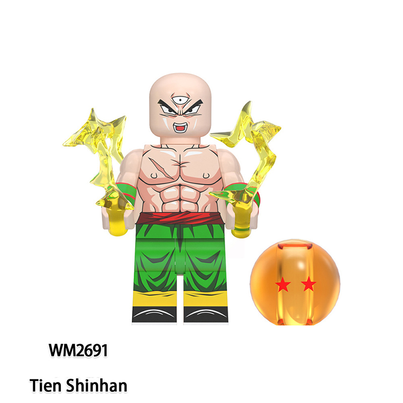 WM6180 Dragon Ball Orange Dress Krillin Tien Shinhan Yamcha Building Blocks Comic Android Son Goku Anime Action Gifts Toys Kids