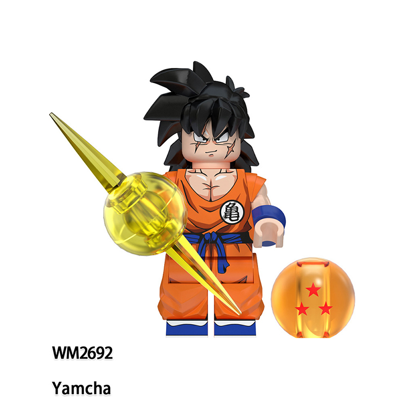 WM6180 Dragon Ball Orange Dress Krillin Tien Shinhan Yamcha Building Blocks Comic Android Son Goku Anime Action Gifts Toys Kids