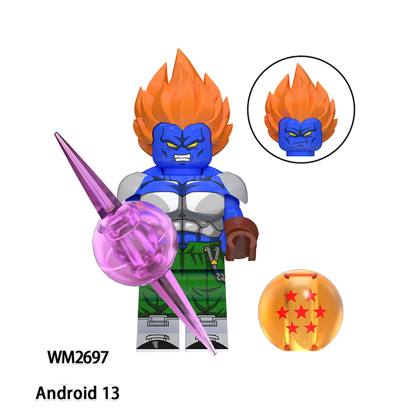 WM6180 Dragon Ball Orange Dress Krillin Tien Shinhan Yamcha Building Blocks Comic Android Son Goku Anime Action Gifts Toys Kids