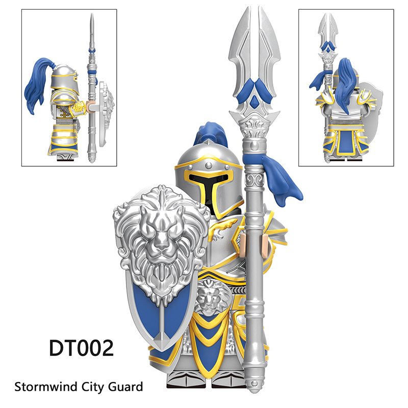 DT8902 Medieval Soldiers Military Building Blocks Stormwind City Guard War Shield Action Figures Mini Building Toy Children Gifts