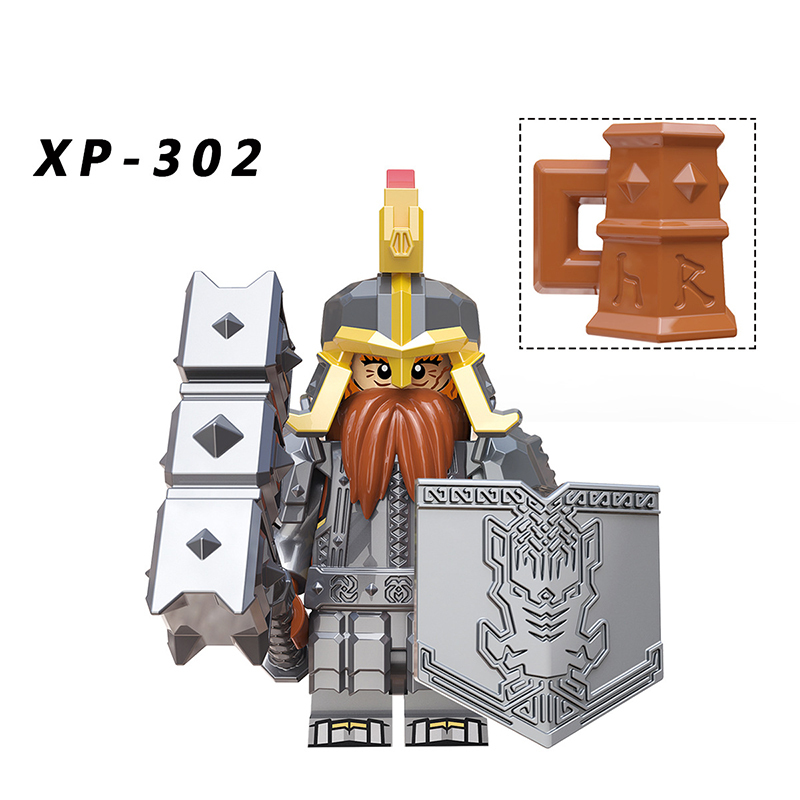 KT1040 Medieval Military Dwarf warrior Action Figures Goat Mountain Copper Basket Soliders Weapon Building Blocks Children Gifts Toys