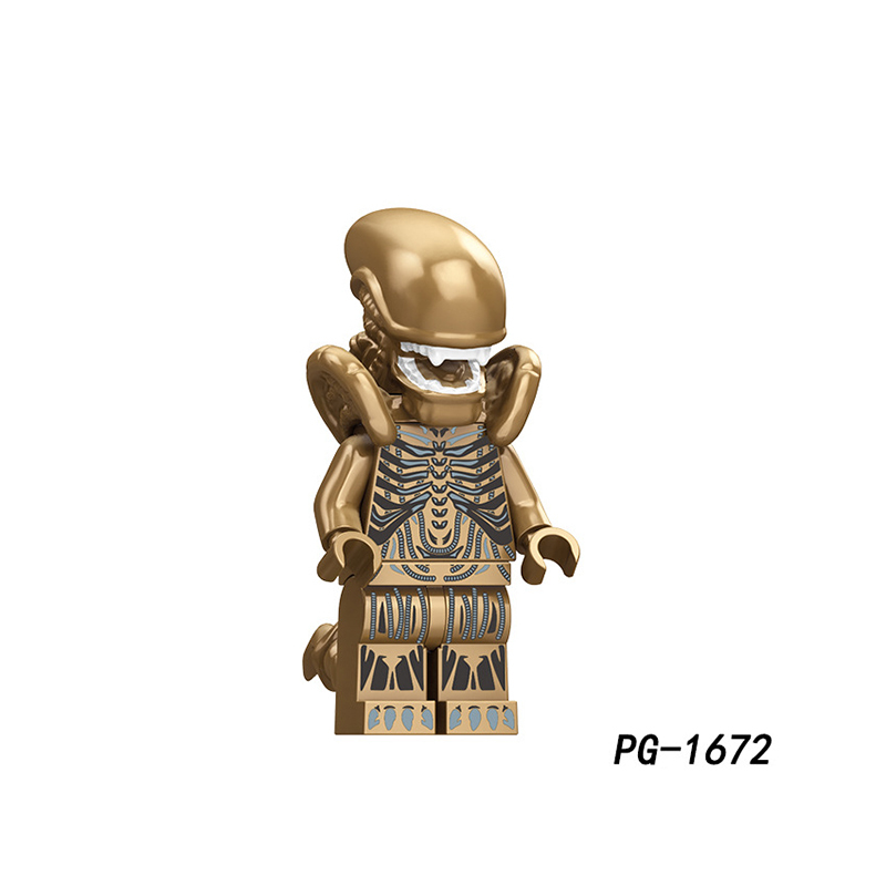 PG8303 Skeleton Alien Movie Villans Model Action Figures New Prometheus Terminator Predator Building Block Children Gifts Boys Toys