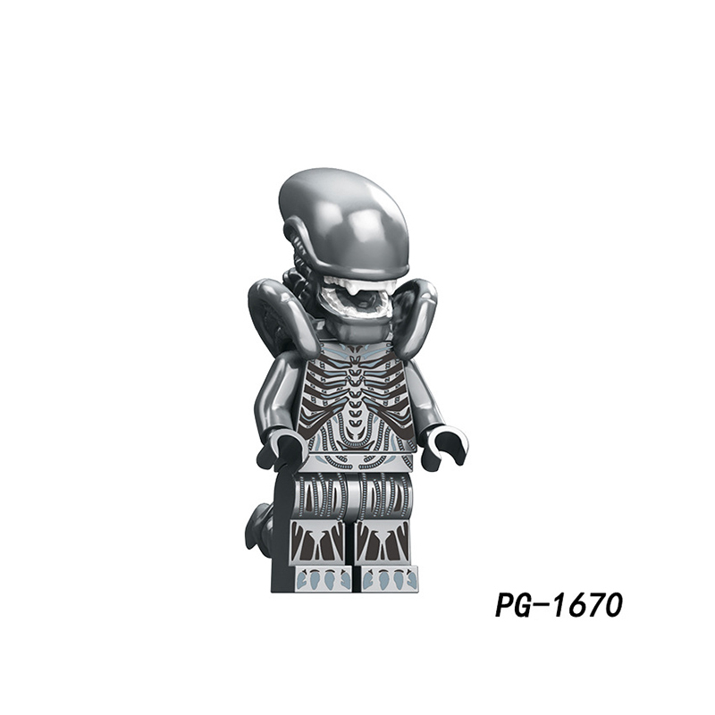 PG8303 Skeleton Alien Movie Villans Model Action Figures New Prometheus Terminator Predator Building Block Children Gifts Boys Toys