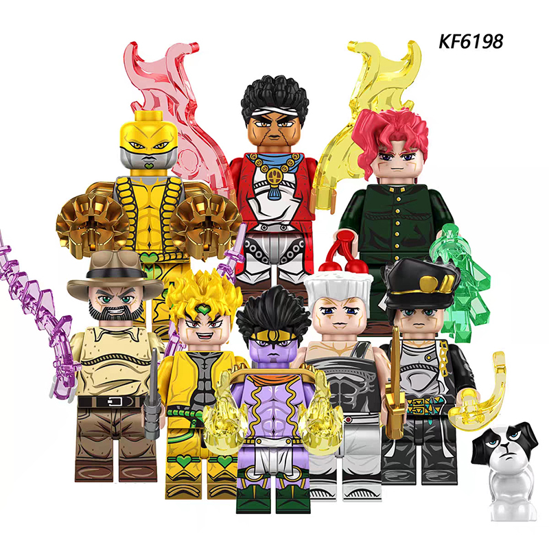 KF6198 TV Anime Series Kujo Jotaro Joseph Joestar Minifigs Building Blocks JoJo's Bizarre Adventure Action Figures Children Gifts Toys