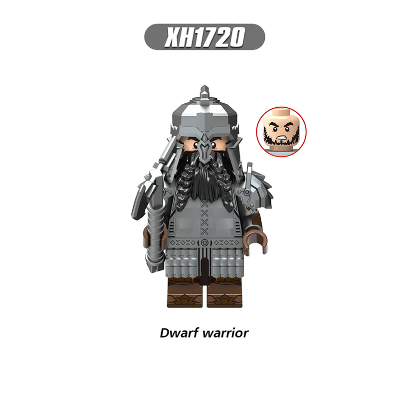 X0314 Lord of the Rings LOTR Hobbit Wars Minifigs Building Blocks Dwarf Warrior Medieval Military Weapon Helmet Shield Gift for Children