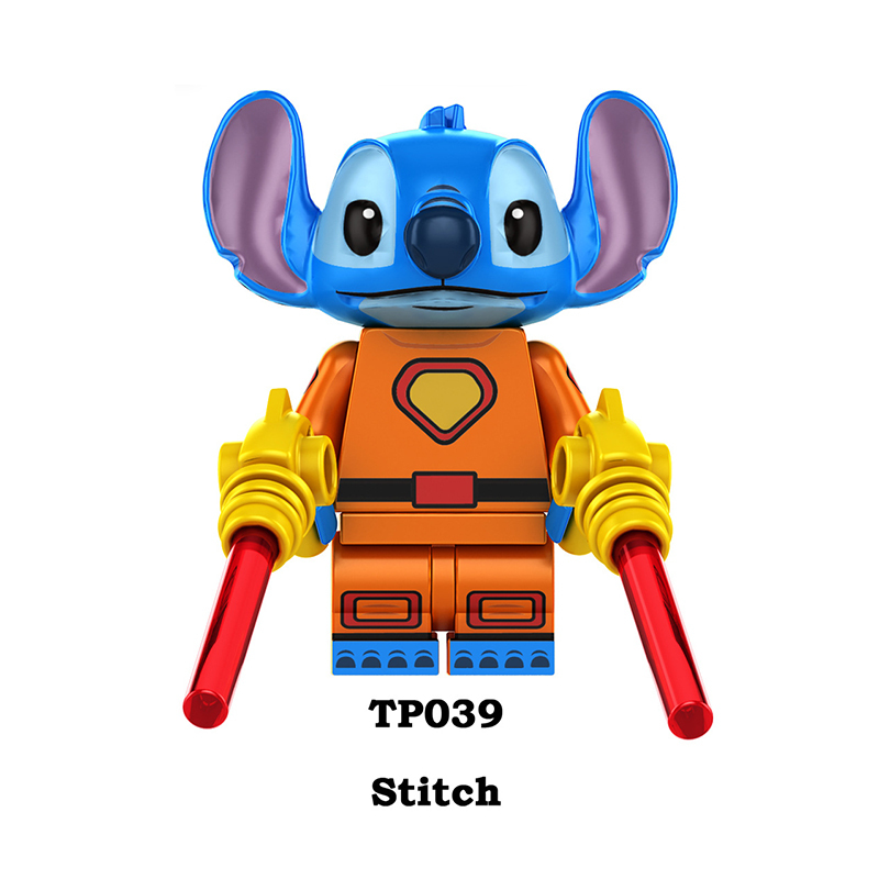 TP1005 Blue Stitch Pink Angie Cartoon Movie Series Anime Action Figure Building Blocks Toys Model Children Birthday Gifts TP165 TP166