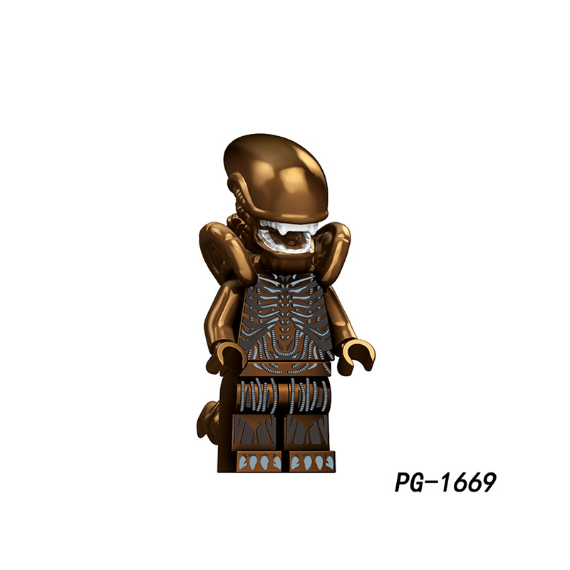 PG8303 Skeleton Alien Movie Villans Model Action Figures New Prometheus Terminator Predator Building Block Children Gifts Boys Toys