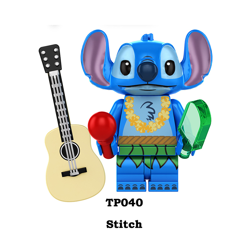 TP1005 Blue Stitch Pink Angie Cartoon Movie Series Anime Action Figure Building Blocks Toys Model Children Birthday Gifts TP165 TP166