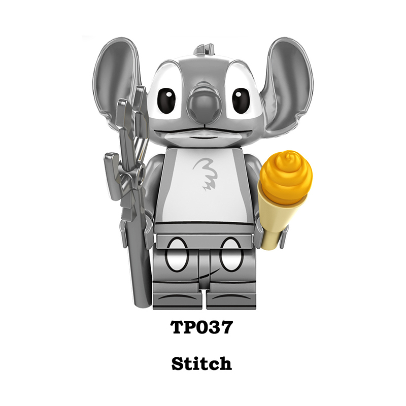 TP1005 Blue Stitch Pink Angie Cartoon Movie Series Anime Action Figure Building Blocks Toys Model Children Birthday Gifts TP165 TP166