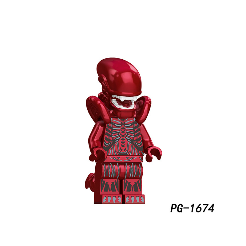 PG8303 Skeleton Alien Movie Villans Model Action Figures New Prometheus Terminator Predator Building Block Children Gifts Boys Toys