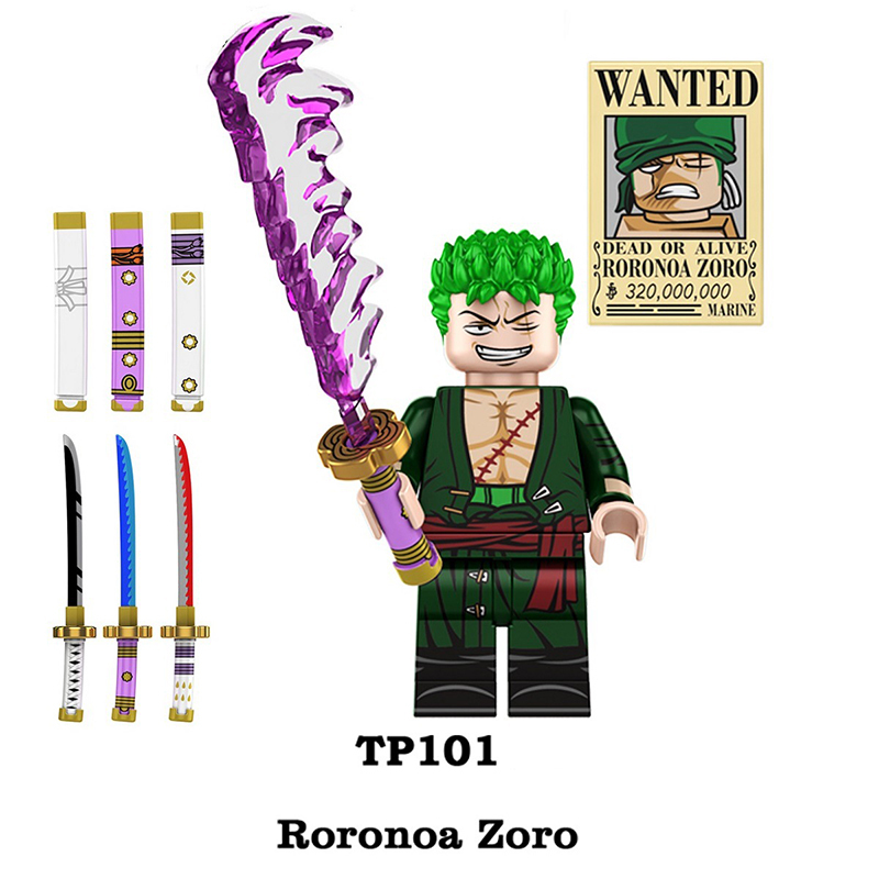 TP1013 One Piece Japanese Anime Luffy Minifigs Action Figure Roronoa Zoro Building Blocks Sanji Nami Usopp Cartoon Movie Kids Gift
