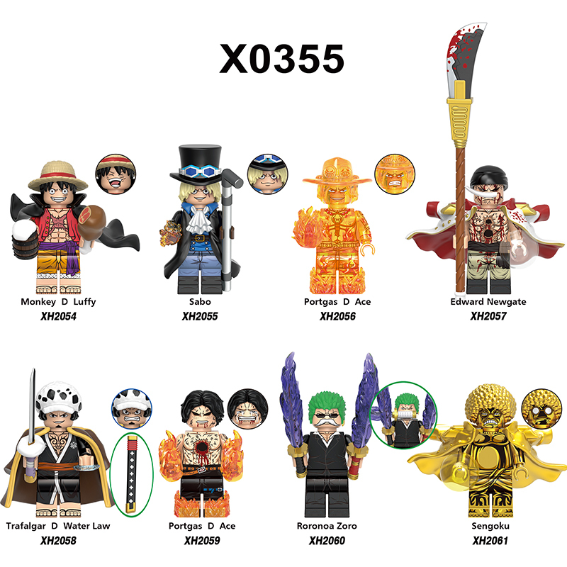 X0355 One Piece Japanese Anime Roronoa Zoro Action Figures Sengoku Building Blocks Sabo Minifigs Cartoon Children Gifts Toys
