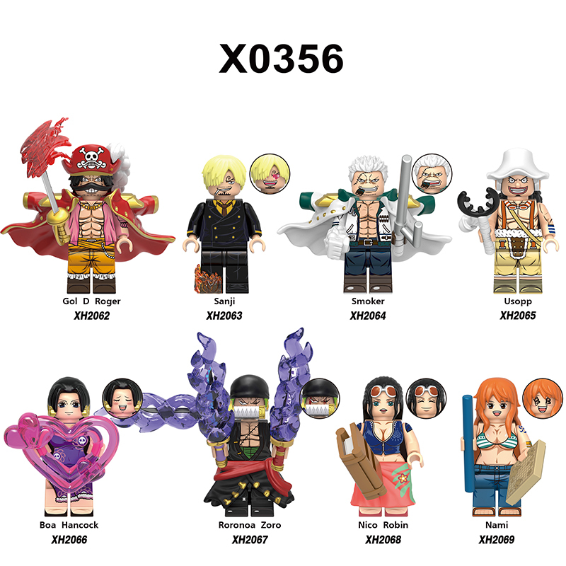 X0356 Japanese Anime One Piece Roronoa Zoro Action Figures Nico Robin Building Blocks Nami Smoker Minifigs Children Gifts Toys
