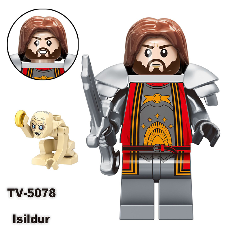 TV6410 The Lord of the Rings Gimli Isildur Minifigs Building Blocks Military Orcs Sam Weapons Bolg Minifigs Medieval Knight KidsToys