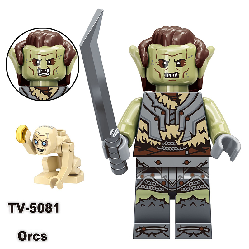 TV6410 The Lord of the Rings Gimli Isildur Minifigs Building Blocks Military Orcs Sam Weapons Bolg Minifigs Medieval Knight KidsToys