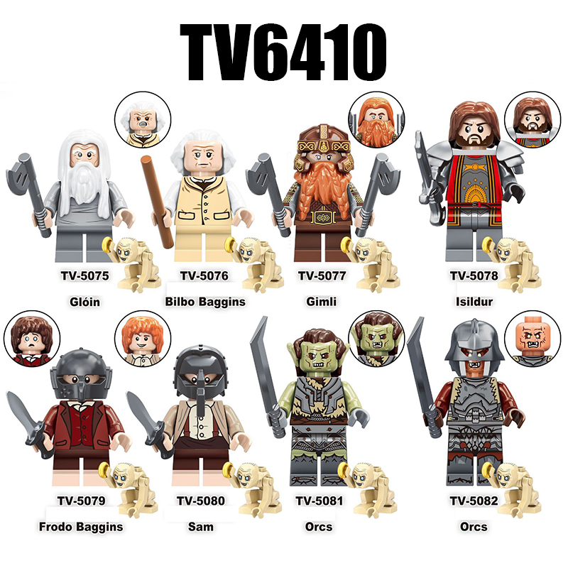 TV6410 The Lord of the Rings Gimli Isildur Minifigs Building Blocks Military Orcs Sam Weapons Bolg Minifigs Medieval Knight KidsToys
