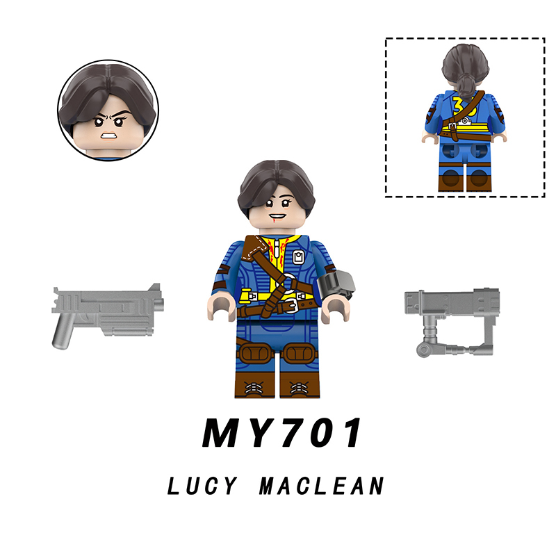 MY701-705 Game Radiation Power Armor Minifigs Motorcycle Building Blocks Lucy Maclean Maximus Cooper Howard Compatible Toys Gift