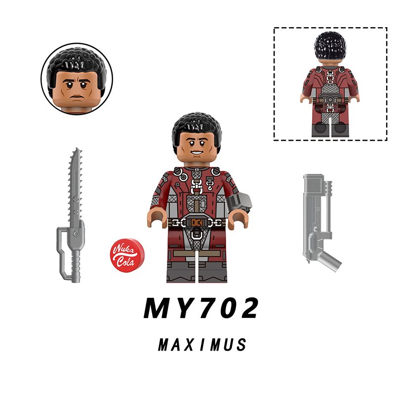 MY701-705 Game Radiation Power Armor Minifigs Motorcycle Building Blocks Lucy Maclean Maximus Cooper Howard Compatible Toys Gift