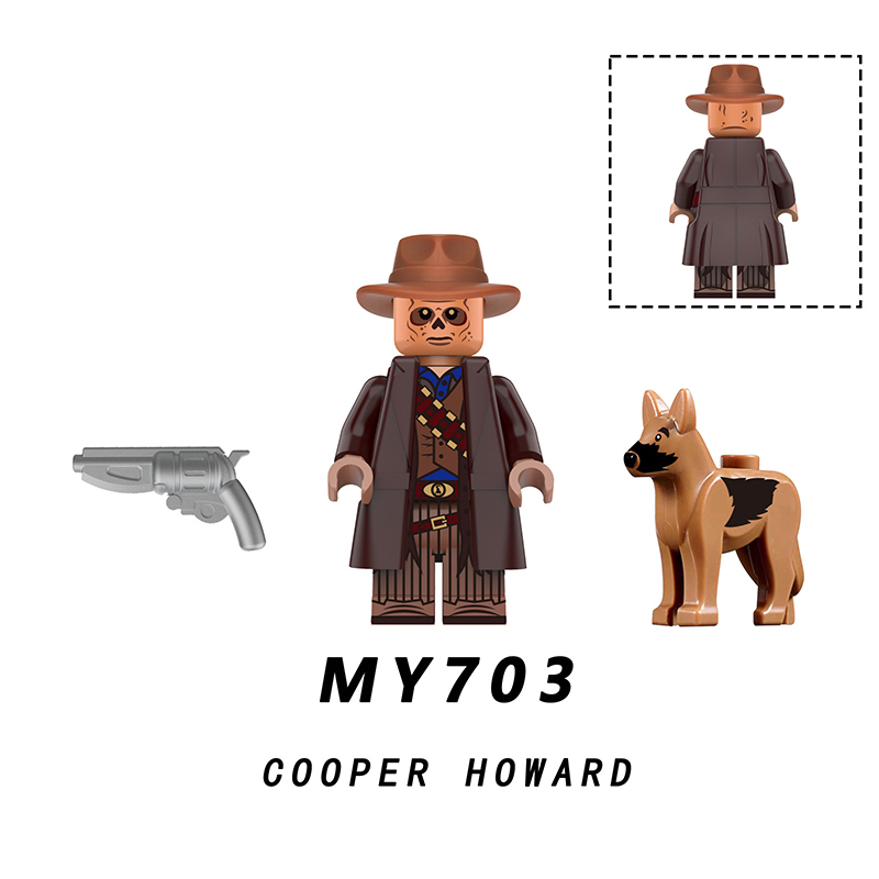 MY701-705 Game Radiation Power Armor Minifigs Motorcycle Building Blocks Lucy Maclean Maximus Cooper Howard Compatible Toys Gift