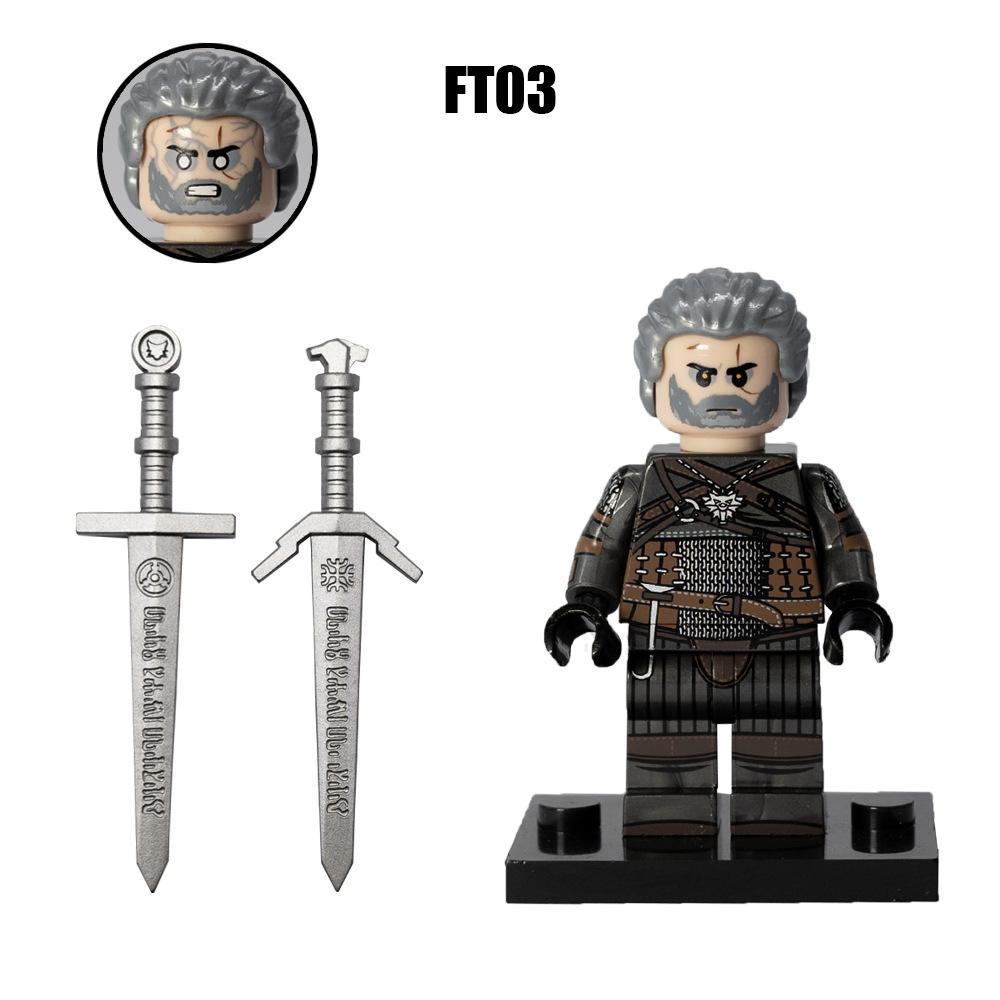 FT03 FT04 FT05 Hot Anime Witcher Geralt Ciri Action Figures Shera Games Jerlock of Kovia Minifig Assembly Building Blocks Toys Children