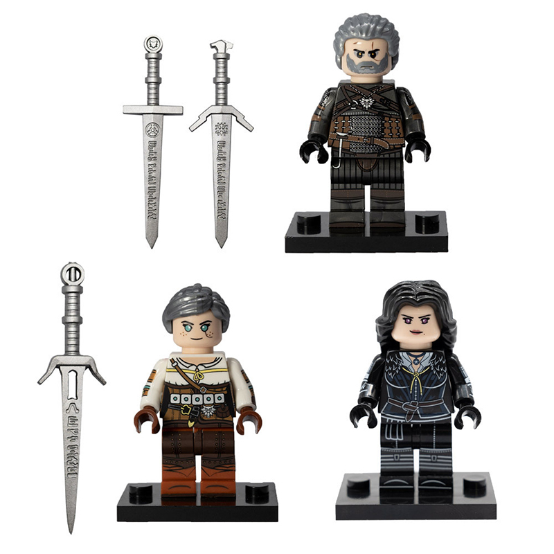 FT03 FT04 FT05 Hot Anime Witcher Geralt Ciri Action Figures Shera Games Jerlock of Kovia Minifig Assembly Building Blocks Toys Children