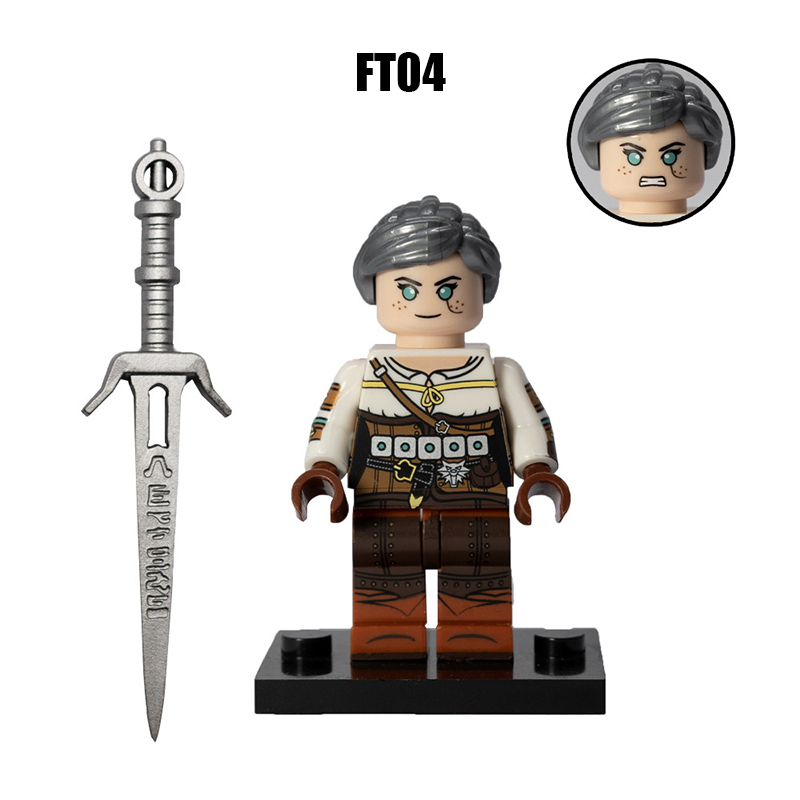 FT03 FT04 FT05 Hot Anime Witcher Geralt Ciri Action Figures Shera Games Jerlock of Kovia Minifig Assembly Building Blocks Toys Children