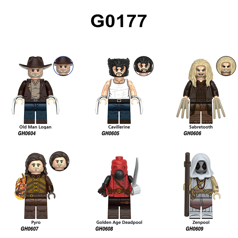 G0177 Marvel DC Zenpool Pyro Action Figures Building Blocks Deadpool Cavillerine Sabretooth Minifigs Blocks Children Toys Gifts