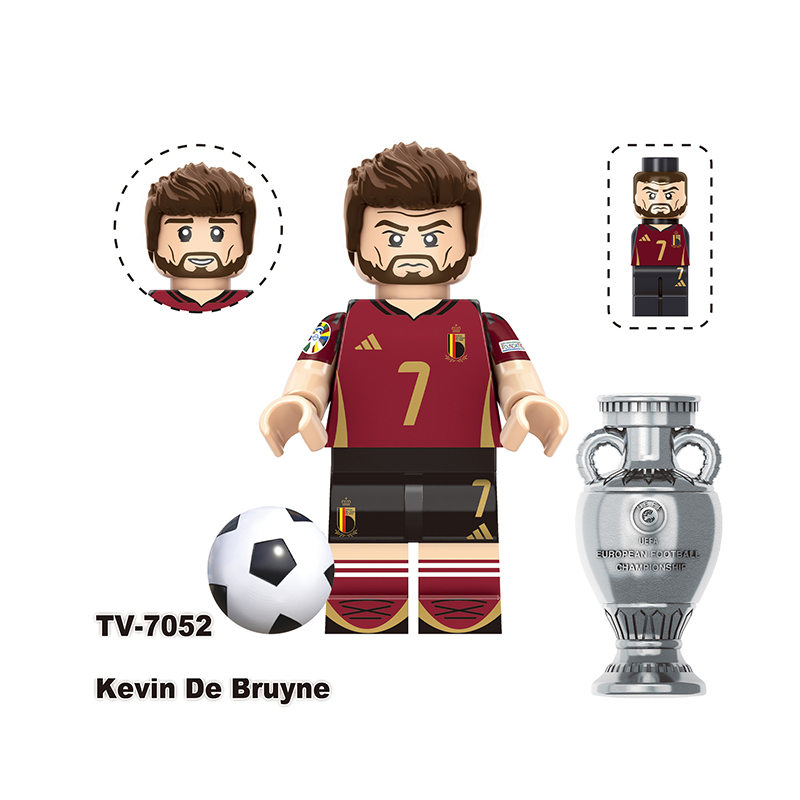TV6507 Football Star Virgil Van Dijk Toni Kroos Anime Minifigs Building Blocks Bellingham Alvaro Morata Boys Toys Gifts Children