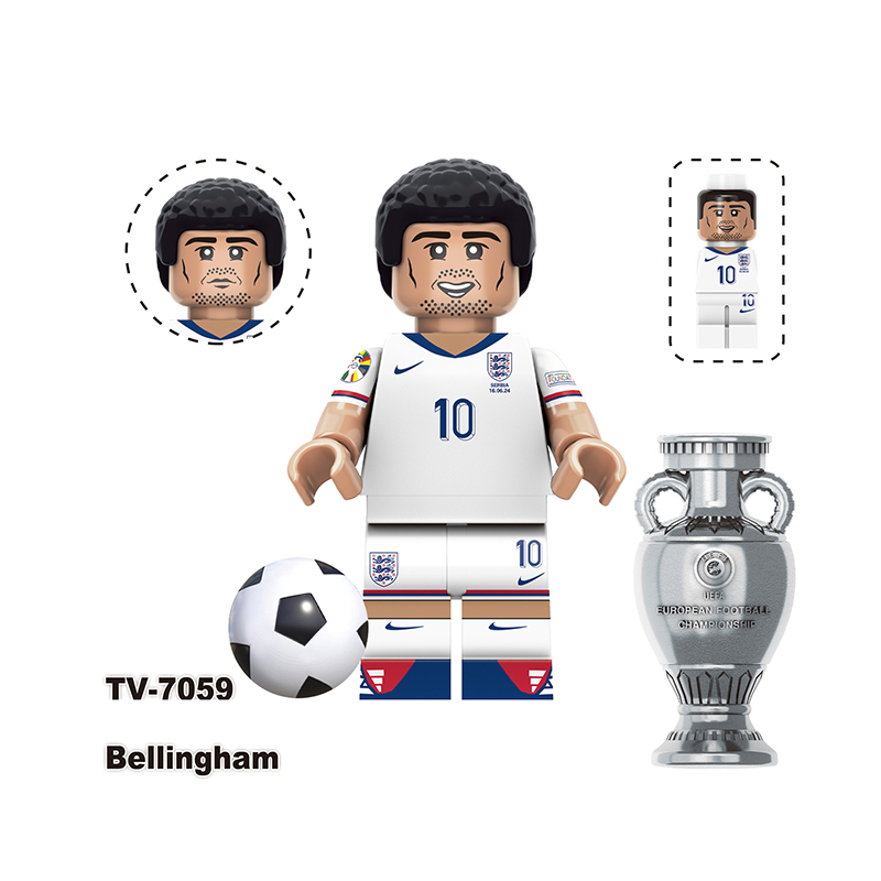 TV6507 Football Star Virgil Van Dijk Toni Kroos Anime Minifigs Building Blocks Bellingham Alvaro Morata Boys Toys Gifts Children