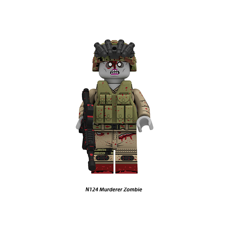 N117-124 Horror Series Zombie Minifigs Building Blocks Micha Fusako Action Figures Terrifying Collection Children Toys Boy Gifts